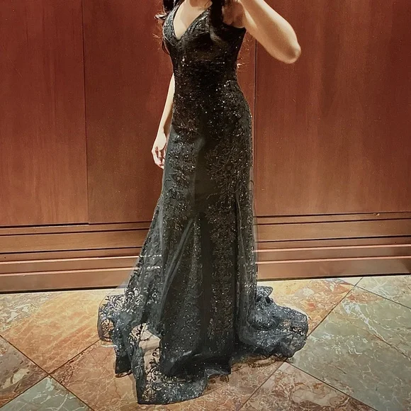 Black Shimmer J810 Sequin Mermaid Dress | Color: Black | Size: 6 | Cher1shh's Closet